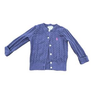 Ralph Lauren Toddler Girl Cardigan Pink Pony Size 18 Months Cuffed Sleeves